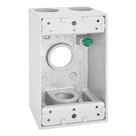 Sigma Engineered Solutions Electrical Box, Outlet Box Type, 1 Gang, Die-Cast Metal 14251WH